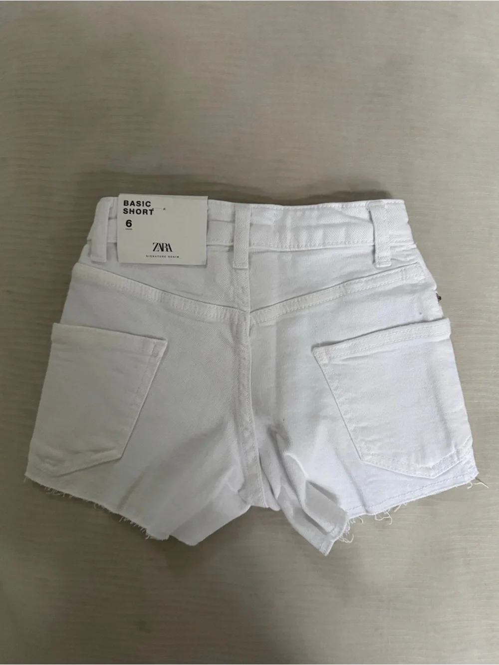 NWT Zara kids girls white basic short denim jean shorts size 6 years